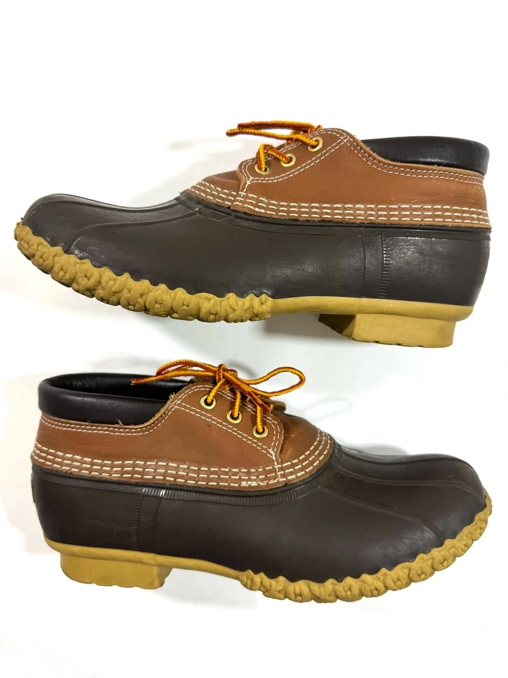 LL Bean Mens Bean Duck Boots Gumshoe Tan All Weather Outdoors